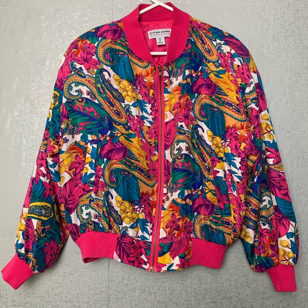 Carol Horn Vintage Silk Bomber Paisley Jacket M